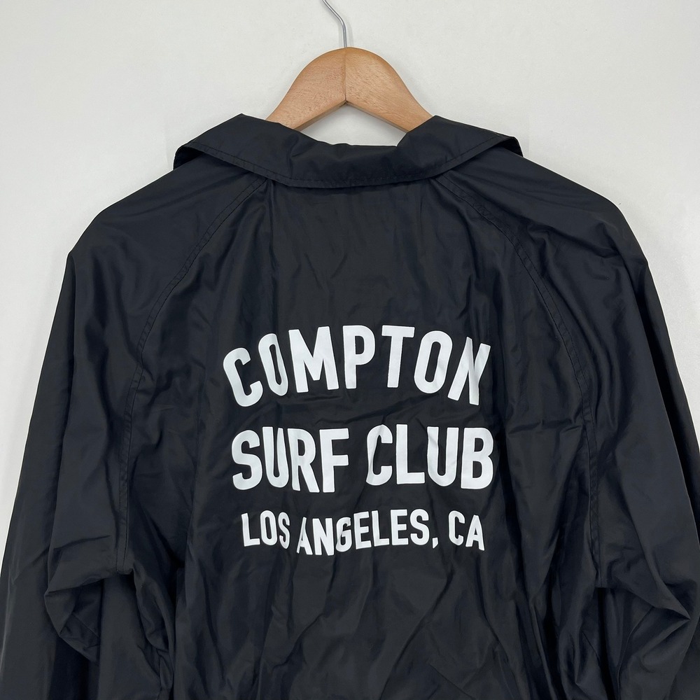 Matix Compton Surf Club LA Coaches Jacket Black Mens XL Nylon Snap Front - Picture 11 of 14